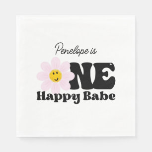 One Happy Babe First Birthday Paper Napkins