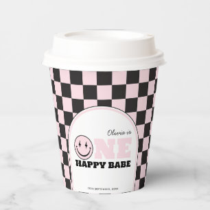 One Happy Babe Happy Face 1st Birthday Paper Cups