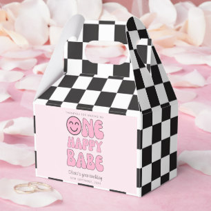 One Happy Babe Happy Face Pink Favour Box
