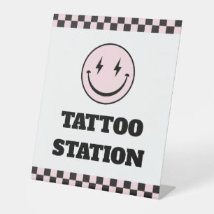 One Happy Babe Pink Tattoo Station Sign