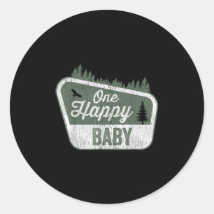 One Happy Baby Matching Family Birthday Party Camp Classic Round Sticker