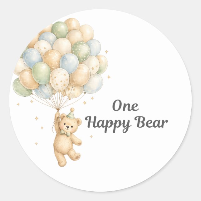 One Happy Bear Sticker (Front)