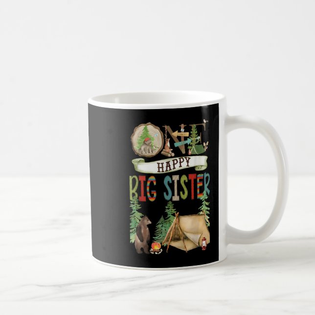 One Happy Big Sister Camper First Birthday Camng B Coffee Mug (Right)