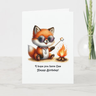“One Happy Birthday” Woodland Camping 1st Birthday Card