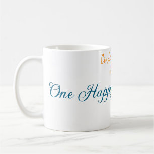 One happy blue octopus under the sea birthday  coffee mug