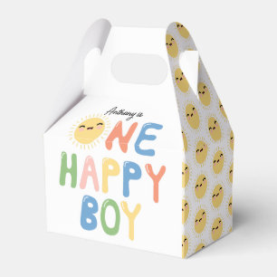 One Happy Boy Birthday Invite 1st Birthday Sun Favour Box