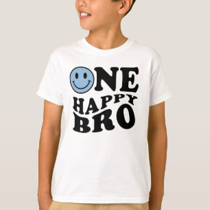 One Happy Bro   Blue Matching One Family Birthday T-Shirt