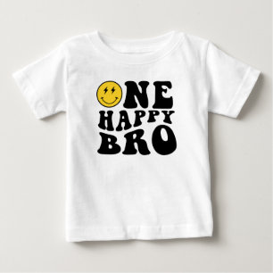 One Happy Bro Smile Boy 1st Birthday Matching  Baby T-Shirt