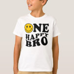 One Happy Bro Yellow Matching One Family Birthday T-Shirt<br><div class="desc">One happy bro yellow matching one family birthday boy t-shirt.</div>