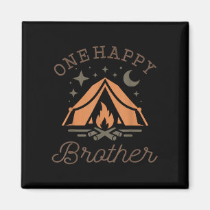 One happy brother camper 1st birthday camping magnet