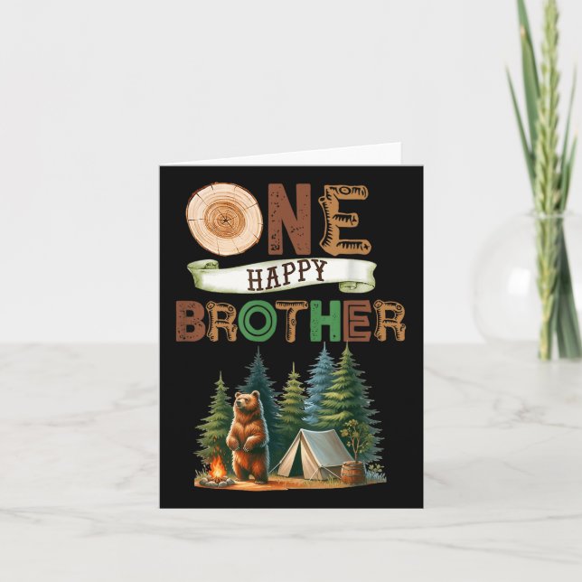 One Happy Brother Camper First Birthday Camping Be Card (Front)