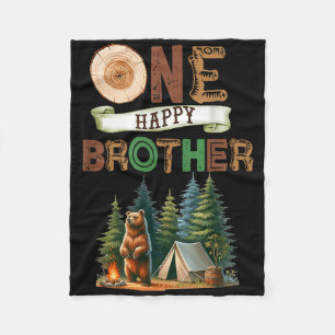 One Happy Brother Camper First Birthday Camping Be Fleece Blanket