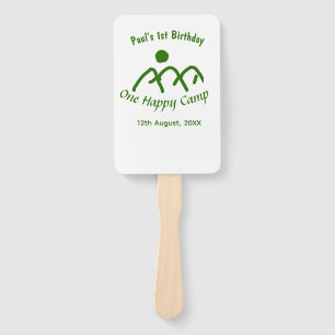 One happy camp green mountain sun 1st birthday hand fan