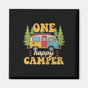 One Happy Camper 1st Birthday Party Retro Mothers Magnet
