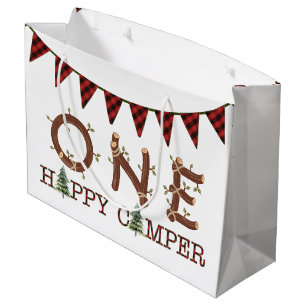 One Happy Camper 1st Birthday Rustic Party Favour Large Gift Bag