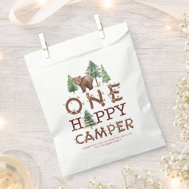 One Happy Camper 1st Birthday Thank You Favour Bag (Clipped)
