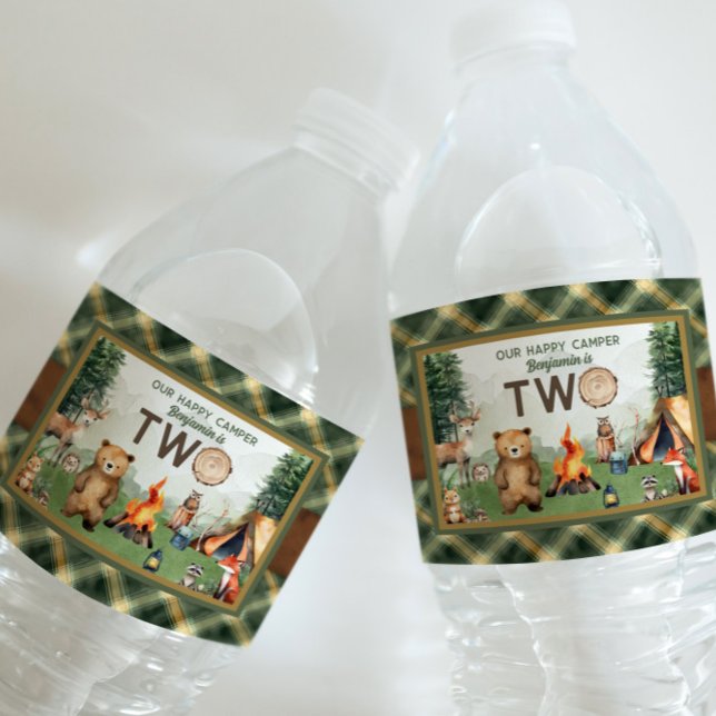 One Happy Camper 2nd Birthday Water Bottle Label (One Happy Camper 2nd Birthday Water Bottle Label
)