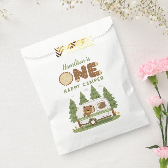 One Happy Camper Bear Birthday Favour Bags (Sealed)