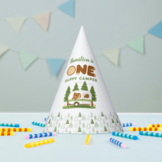 One Happy Camper Bear Party Hat