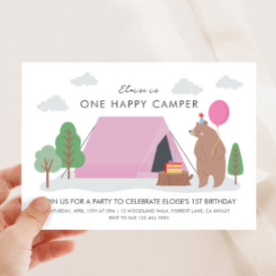 One happy camper Birthday Invitation