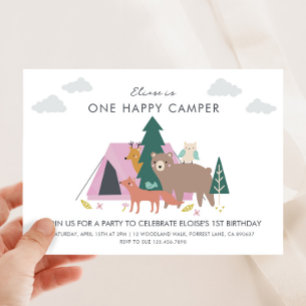 One happy camper birthday Invitation