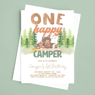 One Happy Camper Birthday Invitation