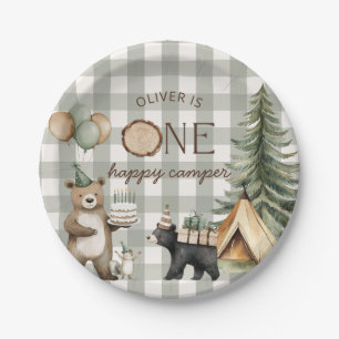 One Happy Camper Birthday Paper Plates Camping 1st