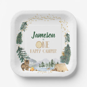One Happy Camper Birthday Party Plates
