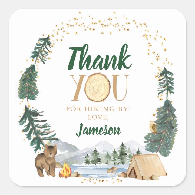 One Happy Camper Birthday Party Stickers (Front)