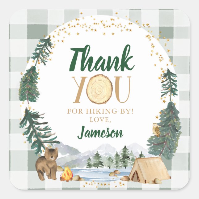 One Happy Camper Birthday Party Stickers (Front)