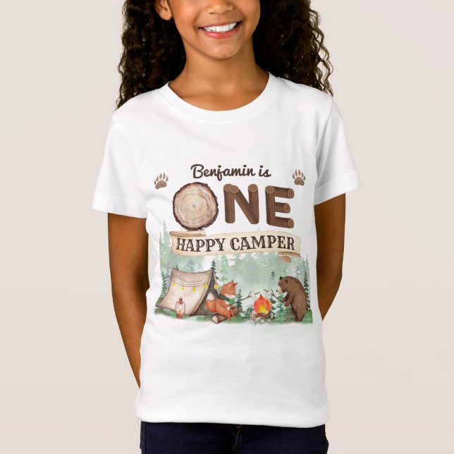 One Happy Camper Birthday T-Shirts (Front)