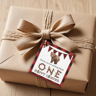 One Happy Camper Birthday Thank You Favour Tags