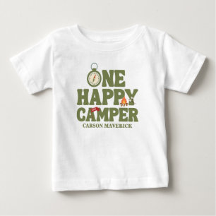 One Happy Camper Boys Birthday Baby T-Shirt