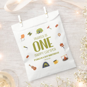 One Happy Camper Camping 1st First Birthday Party Favour Bags