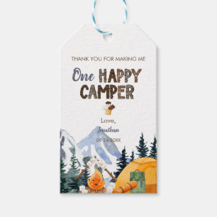  One Happy Camper   Camping Birthday  Gift Tags