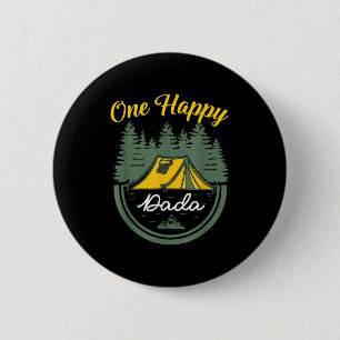 One Happy Camper Dada Birthday Camping Family Matc 6 Cm Round Badge