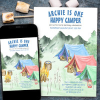 One Happy Camper First Birthday Camping
