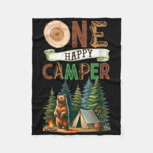 One Happy Camper First Birthday Family Camping Bea Fleece Blanket