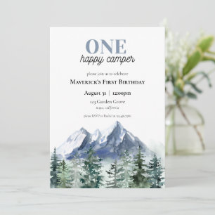 One Happy Camper First Birthday Invitation