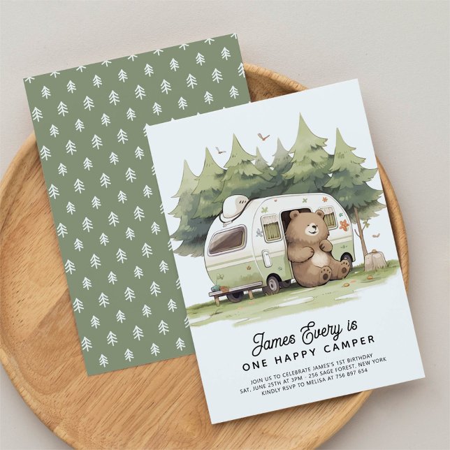 One Happy Camper First Birthday Invitation (Creator Uploaded)