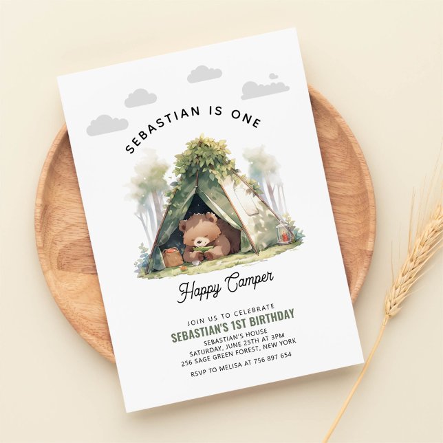 One Happy Camper First Birthday Invitation (Creator Uploaded)
