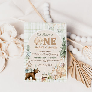 One Happy Camper First Birthday Invitation, Invitation