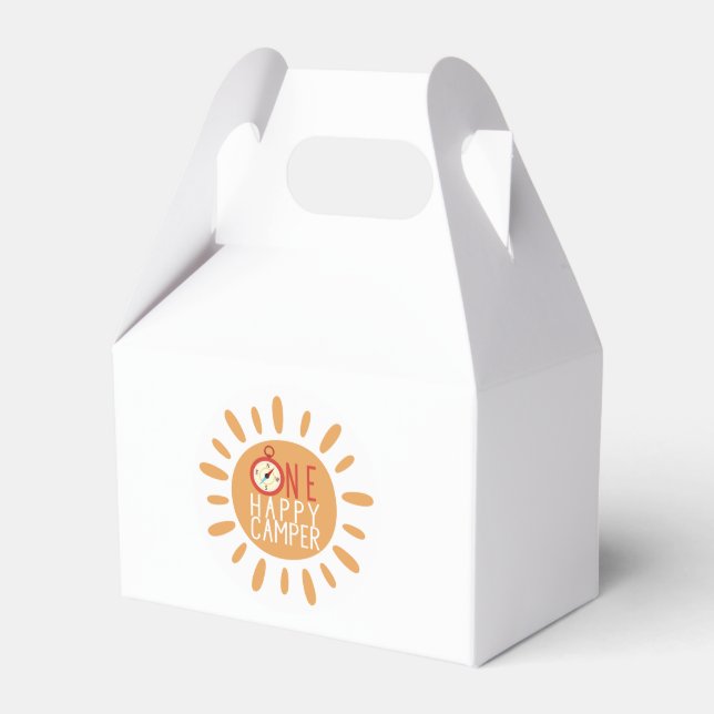 One Happy Camper First Birthday Sun Outdoor Child Favour Box (Front Side)