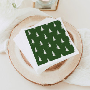 One happy camper minimalist pine trees napkin