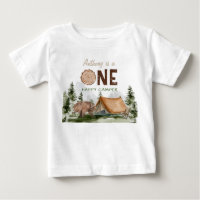 One Happy Camper Mountain Forest Bear 1st Birthday