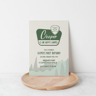 ONE happy camper, One First Birthday, Woodland Invitation