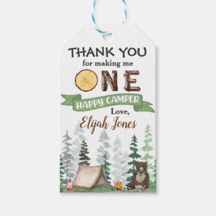 One Happy Camper Party Favour Tags
