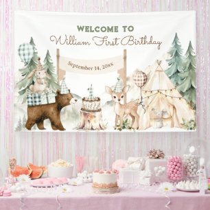 One Happy Camper Photo First Birthday Banner