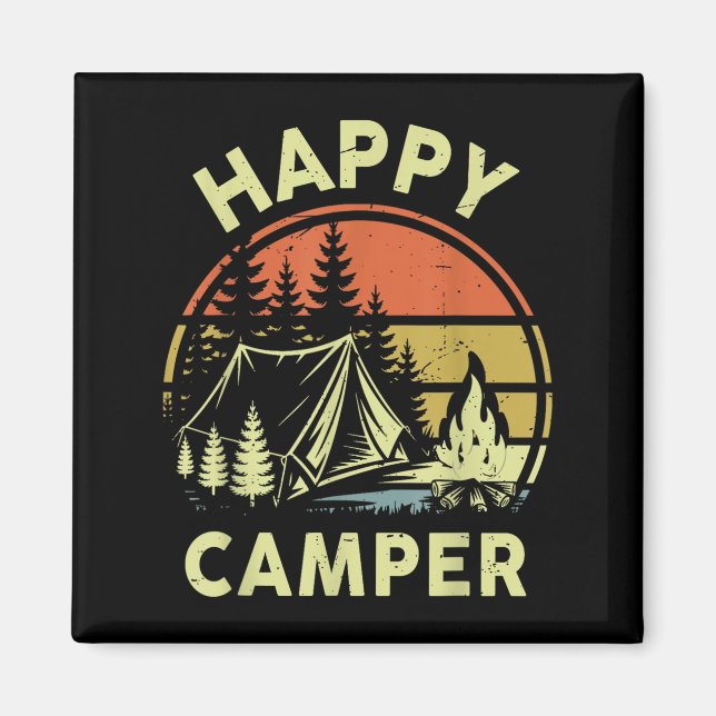 One Happy Camper Toddler Boy Funny Camng Campfire  Magnet (Front)