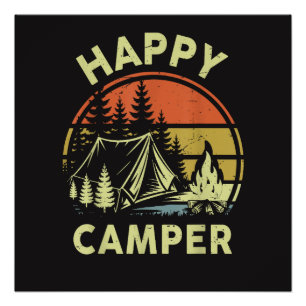 One Happy Camper Toddler Boy Funny Camping Poster
